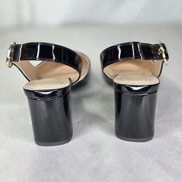 Jones New York Women's Candree Block Heel Slingback Pumps - Black Patent - Picture 5 of 8